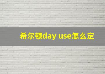 希尔顿day use怎么定